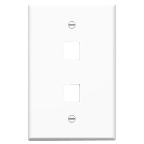 Legrand-On-Q Single Gang Oversized Wall Plate, 2-Port, White