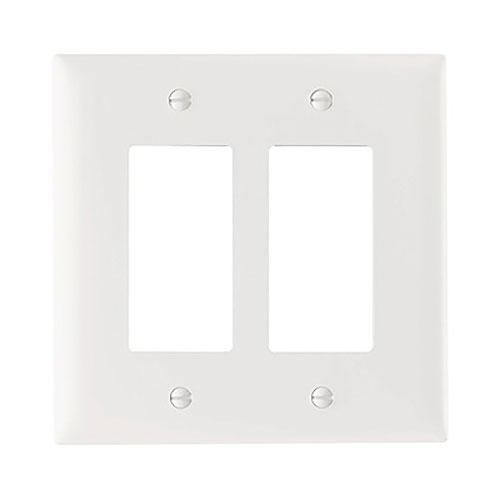 Pass & Seymour Trademaster Jumbo 2-Gang Decorator Wall Plate, White (M20)