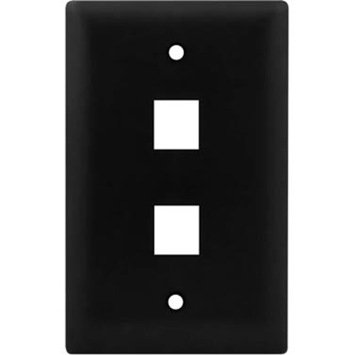 Legrand-On-Q 1-Gang, 2-Port Wall Plate, Black