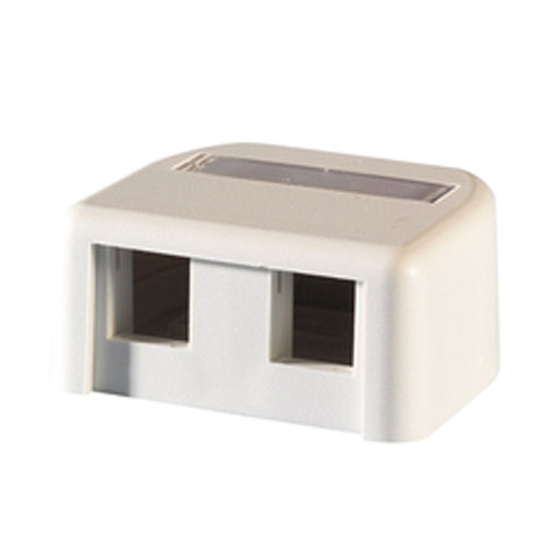 Ortronics Surface Mount Box, with Label Field, White Holds Two Keystone Jacks or Modules