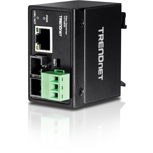 TRENDnet Hardened Industrial 100Base-FX Single-Mode SC Fiber Converter