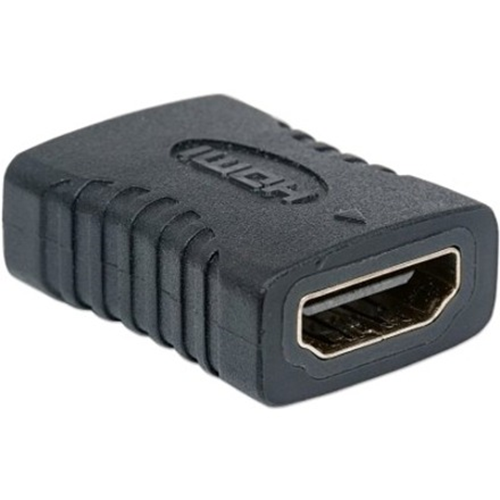 Manhattan HDMI Coupler, 4K@60Hz (Premium High Speed), Female to Female, Straight Connection, Black, Equivalent to Startech GCHDMIFF, Ultra HD 4k x 2k, Fully Shielded, Gold Plated Contacts, Lifetime Warranty, Polybag