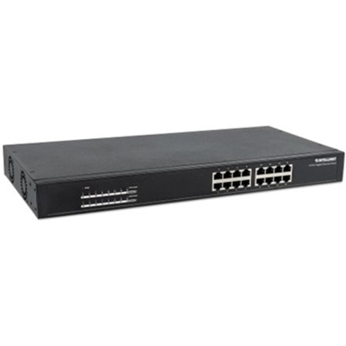 Intellinet 16-Port Gigabit Ethernet PoE+ Switch, 16 x PoE ports, IEEE 802.3at/af Power-over-Ethernet (PoE+/PoE), Endspan, Rackmount (With C14 2 Pin Euro Power Cord)