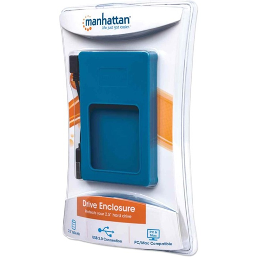 Manhattan Drive Enclosure SATA - USB 2.0 Host Interface External - Blue