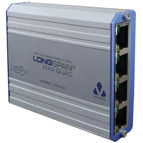 Veracity VLS-LSM-C4 Longspan Max Quad, Four Port Hi-Poe Extender