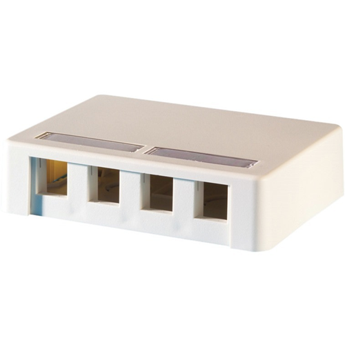 Ortronics Surface Mount Box, Holds Four Keystone Jacks or Modules