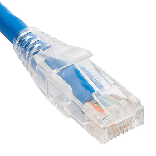 ICC ICPCSP10BL Cat5e Clear Boot Patch Cord 10Ft, Blue