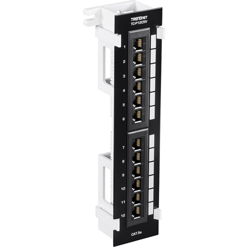 TRENDnet 12-Port Cat5e Unshielded Wall Mount Patch Panel with Included 89D Bracket