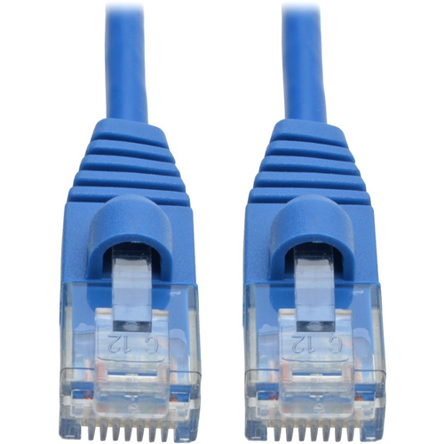 Tripp Lite Cat6a 10G Snagless Molded Slim UTP Patch Cable M/M Blue 1ft 1'