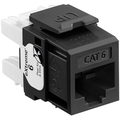 eXtreme Cat 6 Component-Rated UTP QuickPort Jack, Black