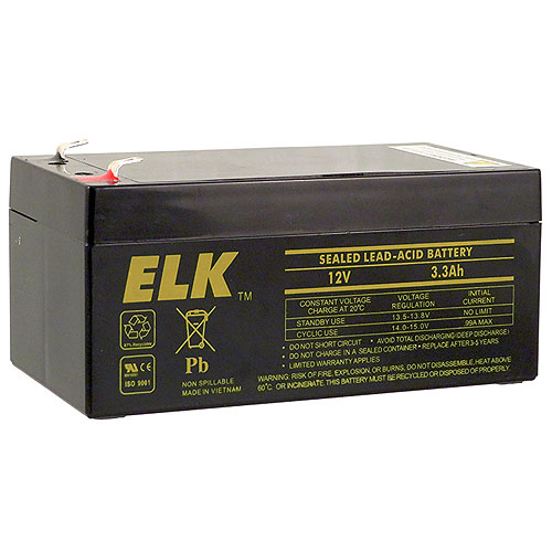 ELK-1233 Sealed Lead Acid Battery, 12 V 3.3Ah