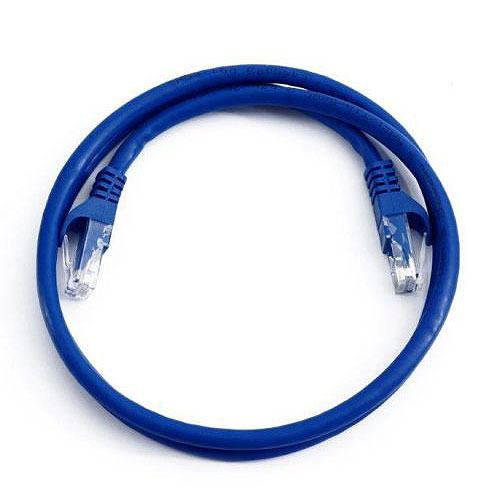 Quest Cat6 15' Patchcord w/Boots, Pre-terminated with 8 position RJ 45 plug, Blue