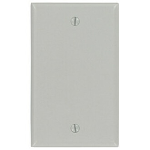 Leviton 1-Gang No Device Blank Wallplate, Standard Size, Thermoset, Box Mount - Gray