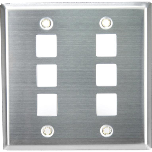 Leviton QuickPort 2 Gang 6 Socket Faceplate