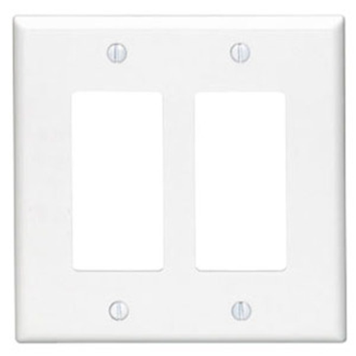 Leviton 80609-00W Double Gang Decora Style Faceplate