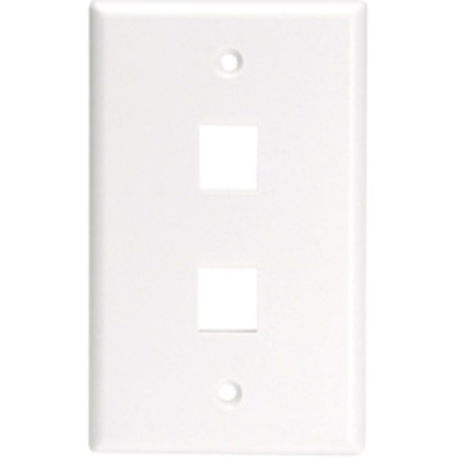 Leviton QuickPort Wallplate for Large Connectors, Single Gang, 2-Port, White