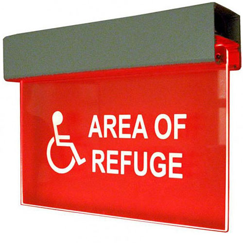 Alpha RSN7050 120V LED Refuge Sign-Red-Single