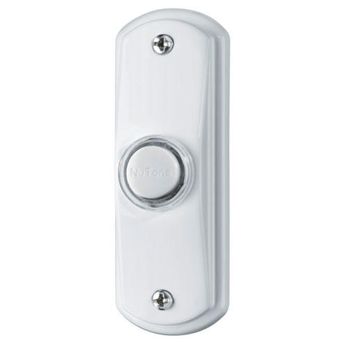 NuTone PB53LWH Lighted Rectangular White Pushbutton