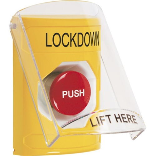 Safety Technology Stopper Station, Momentary, Cover Flush/Surface Mount, Lockdown, Yellow