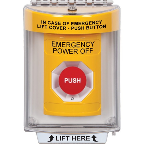 Safety Technology Stopper Station, Turn-to-Reset, Cover w/o Horn, Emergency Power Off, Yellow