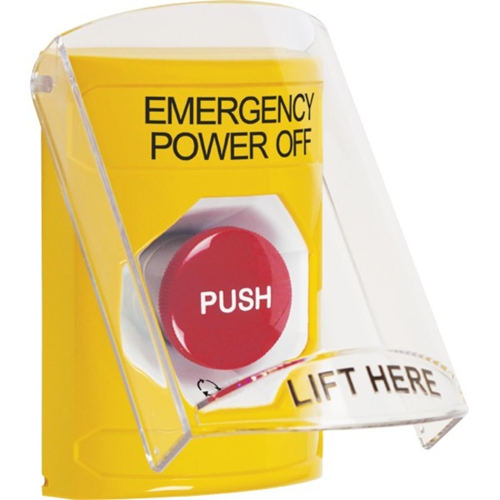 Safety Technology Stopper Station, Turn-to-Reset, Cover Flush/Surface Mount, Emergency Power Off, Yellow