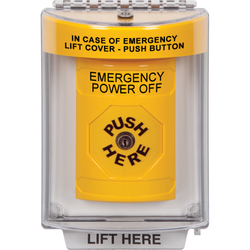 Safety Technology Yellow Stopper Station, Universal Cover, NO Horn, 