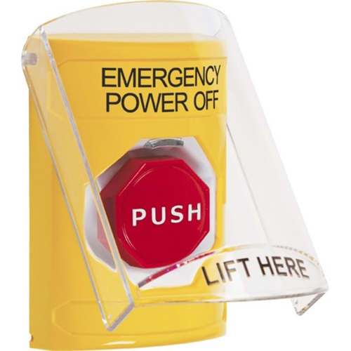 Safety Technology Yllw Bttn, 6517 Cvr, Ktr, Emergency Power Off Label