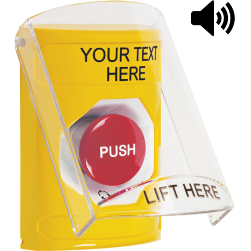 Safety Technology Yellow Stopper Station, Sti-6517a Shield With Soun