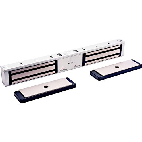 2000 Series 1200 LB Holding Force Double Electromagnetic Lock with Door Status Switch, Satin Aluminum