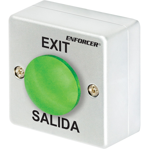 Enforcer Green Metal Mushroom Pushbutton Switch - Surface-Mount with Backbox