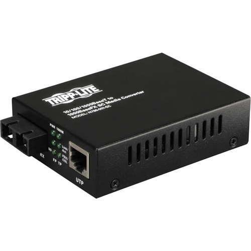 Tripp Lite Fiber Optic 10/100/1000 to 1000BaseLX SC Gigabit Multimode Media Converter 2km 1310nm