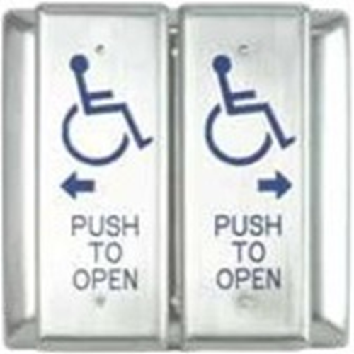 SDC Push to Open, blue infill, Vestibule Split Buttons, SPDT