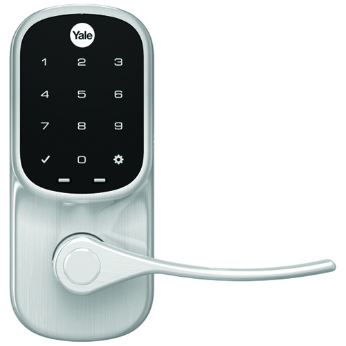 Touchscreen Key Free Z-Wave Lever, Satin Nickel