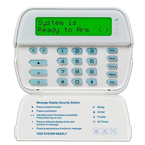 DSC RFK5500 PowerSeries 64-Zone Full-Message Wireless LCD Keypad 433 MHz with Built-In Wireless Receiver