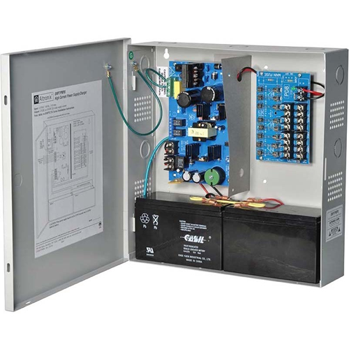 Altronix 8 Fused Outputs Supervised Power Supply/Charger. 12/24VDC @ 6A. Grey Encl.