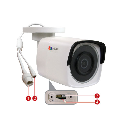 ACTi A310 4 Megapixel Outdoor Network Camera - Color - Mini Bullet