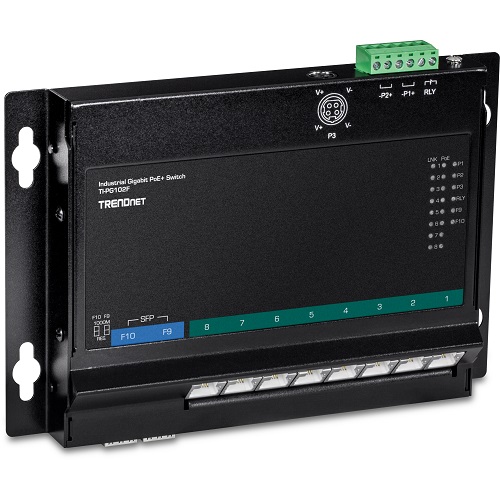 TRENDnet 10-Port Industrial Gigabit PoE+ Wall-Mount Front Access Switch