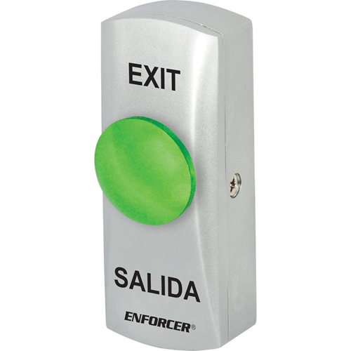 Enforcer Green Metal Mushroom Pushbutton Switch - Flush-Mount with Backbox