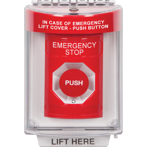 Safety Technology Red Stopper Station, Universal Cover, NO Horn, Flu