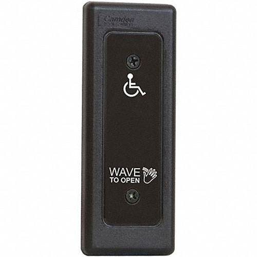 Camden CM-331/42S-SGLR Surewave™ Hybrid Battery Powered Touchless Switch, 1 Relay, Narrow, Black Faceplate