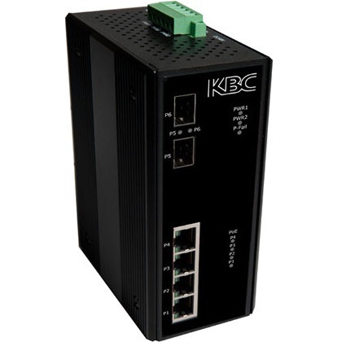 KBC Networks 6 Port Unmanaged Industrial Ethernet Switch with PoE+