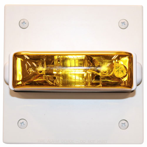 Outdoor Strobe Amber Lens 24 Volt 75cd White Wthpr