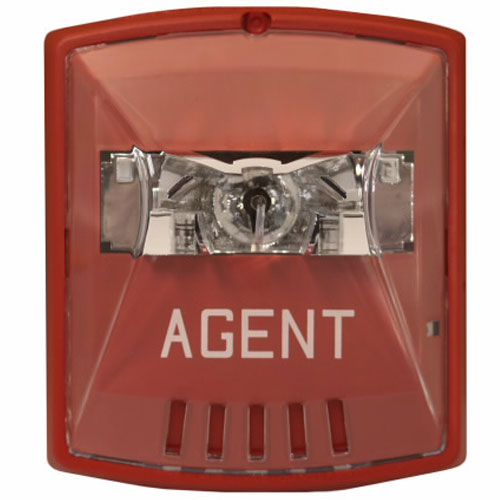 Strobe, Red Plate, Agent Wording, Wall Mnt