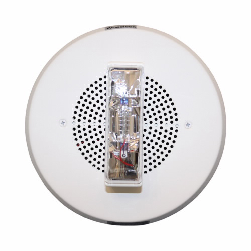 Eaton Wheelock E90-24MCC-NW E90 Speaker Strobe, Round, Ceiling, 24VDC, 15/30/75/95CD, No Lettering