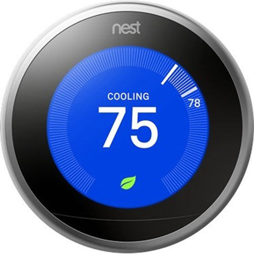 Google T3008US Nest Learning Smart Thermostat 3rd Gen, Stainless Steel