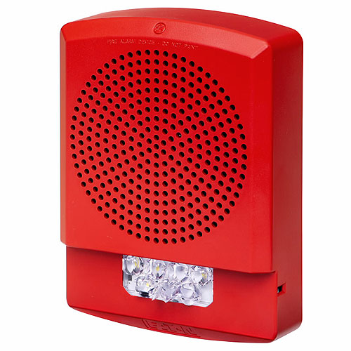 Eaton ELSPSTR-N Eluxa LED High Fidelity Speaker Strobe, Red, Wall, 24VDC, 15/30/75/110/135/185CD, No Lettering