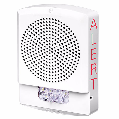 Eaton ELSPSTW-AL Eluxa LED High Fidelity Speaker Strobe, White, Wall, 24VDC, 15/30/75/110/135/185CD, ALERT