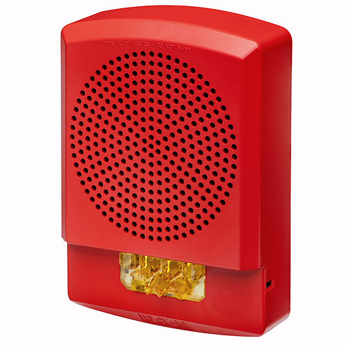 Eaton ELSPSTR-NA Eluxa LED High Fidelity Speaker Strobe, Red, Wall, 24VDC, 15/30/75/110/135/185CD, No Lettering, Amber Lens