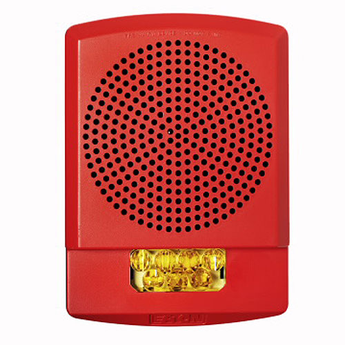 Eaton ELSPSTR-ALA Eluxa LED High Fidelity Speaker Strobe, Red, Wall, 24VDC, 15/30/75/110/135/185CD, ALERT, Amber Lens