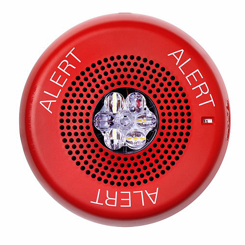 Eaton ELSPSTRC-AL Eluxa LED High Fidelity Speaker Strobe, Red, Ceiling, 24VDC, 15/30/75/110/150/177CD, ALERT